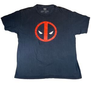Marvel Universe X-Men Comics Deadpool Logo T-Shirt Men's XL Black